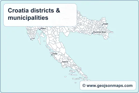 Preview of Croatia districts & municipalities map