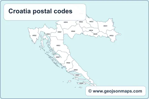 Preview of Croatia postal codes map