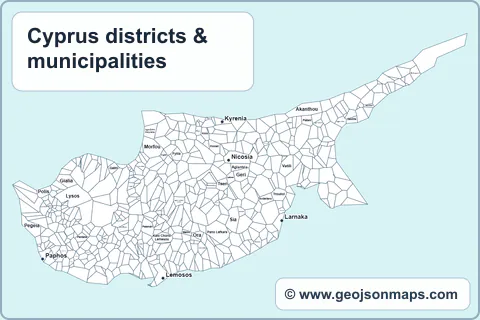 Preview of Cyprus districts & municipalities map