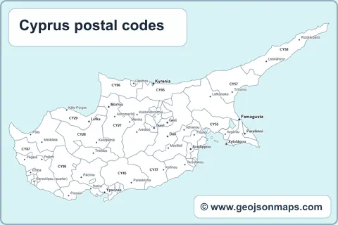 Preview of Cyprus postal codes map