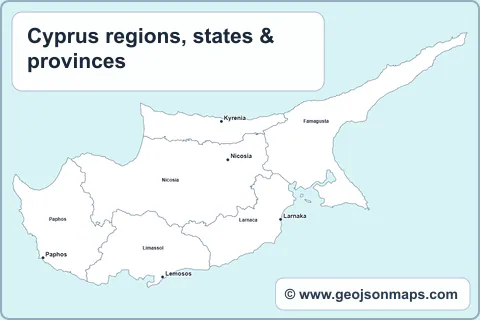 Preview of Cyprus regions, states & provinces map