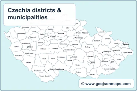 Preview of Czechia districts & municipalities map