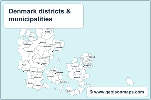 Preview of Denmark districts & municipalities map
