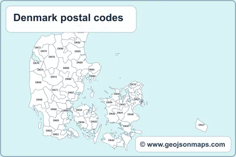 Preview of Denmark postal codes map