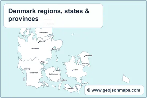 Preview of Denmark regions, states & provinces map