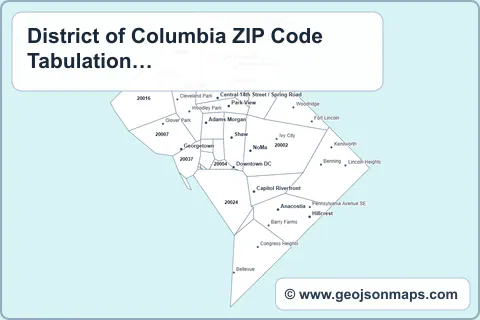 Preview of District of Columbia ZIP Code Tabulation Areas map