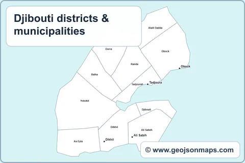 Preview of Djibouti districts & municipalities map