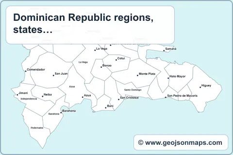 Preview of Dominican Republic regions, states & provinces map