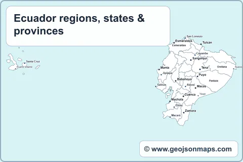 Preview of Ecuador regions, states & provinces map