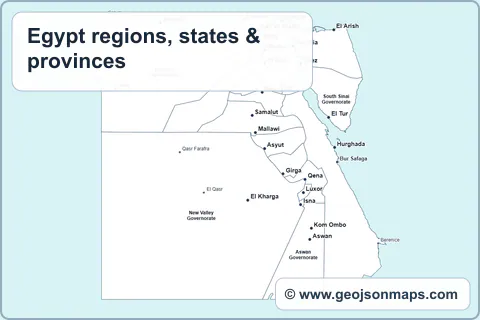 Preview of Egypt regions, states & provinces map