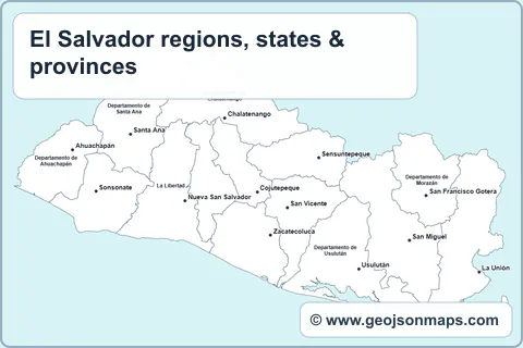 Preview of El Salvador regions, states & provinces map