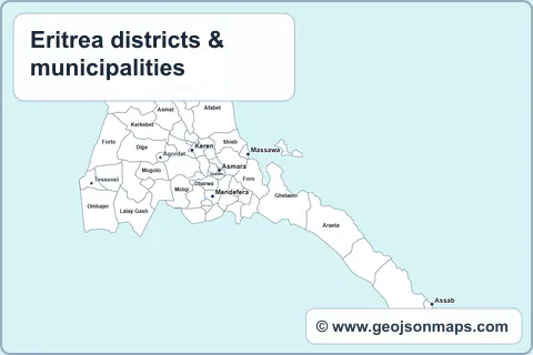 Preview of Eritrea districts & municipalities map