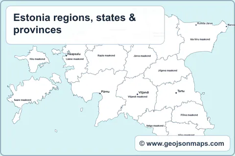 Preview of Estonia regions, states & provinces map