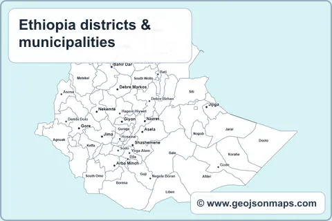 Preview of Ethiopia districts & municipalities map