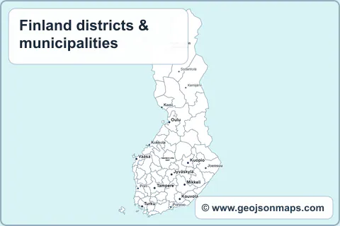 Preview of Finland districts & municipalities map