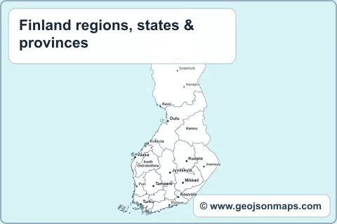 Preview of Finland regions, states & provinces map