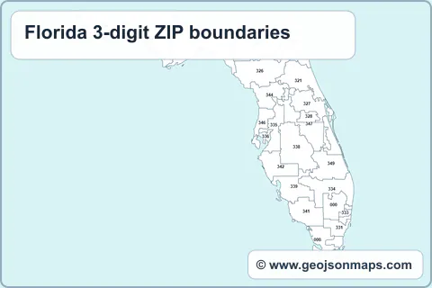 Preview of Florida 3-digit ZIP boundaries map