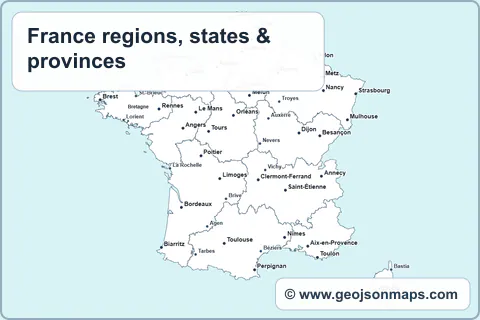 Preview of France regions, states & provinces map