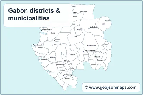 Preview of Gabon districts & municipalities map