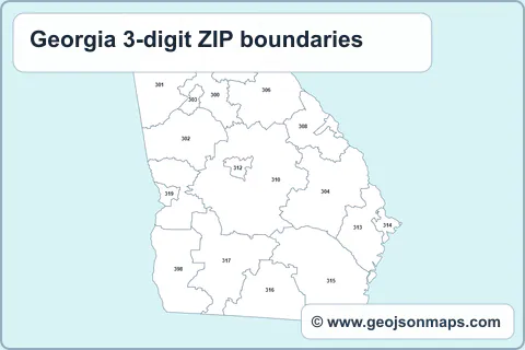 Preview of Georgia 3-digit ZIP boundaries map