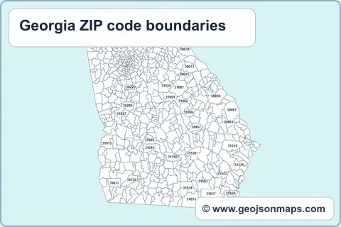 Preview of Georgia ZIP code boundaries map
