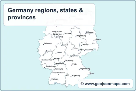 Preview of Germany regions, states & provinces map