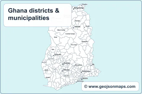 Preview of Ghana districts & municipalities map