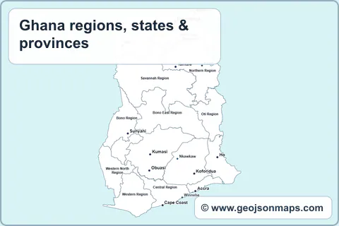 Preview of Ghana regions, states & provinces map