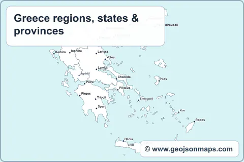 Preview of Greece regions, states & provinces map