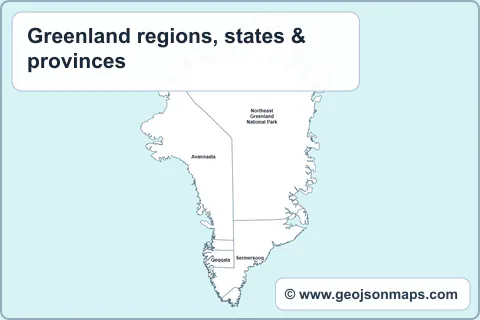 Preview of Greenland regions, states & provinces map