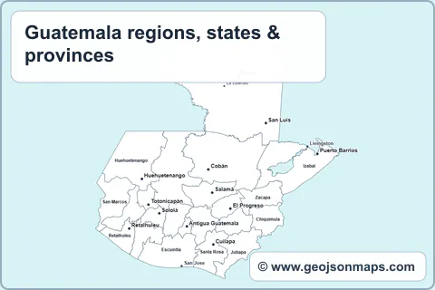 Preview of Guatemala regions, states & provinces map