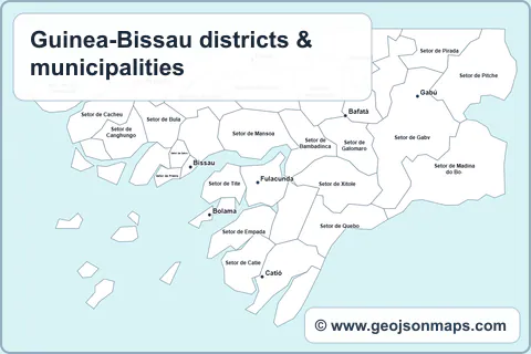 Preview of Guinea-Bissau districts & municipalities map