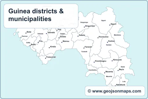Preview of Guinea districts & municipalities map