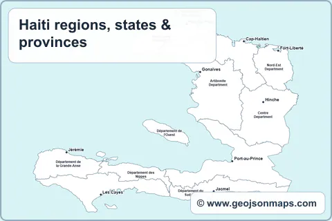 Preview of Haiti regions, states & provinces map