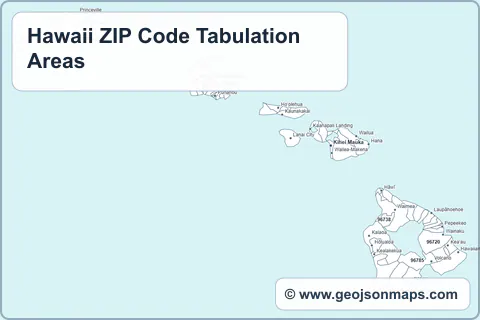 Preview of Hawaii ZIP Code Tabulation Areas map