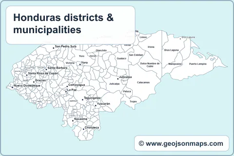 Preview of Honduras districts & municipalities map