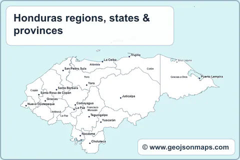 Preview of Honduras regions, states & provinces map