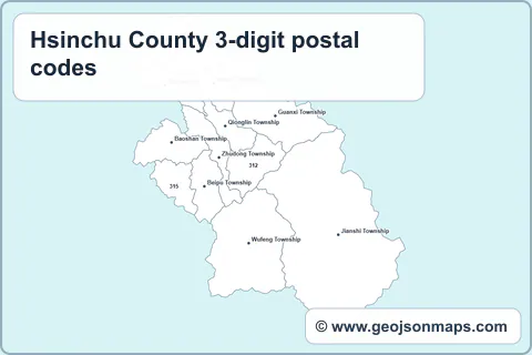 Preview of Hsinchu County 3-digit postal codes map