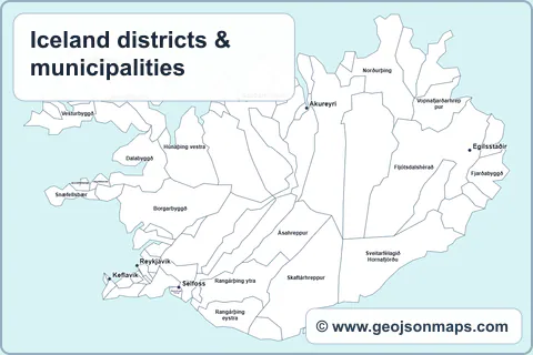 Preview of Iceland districts & municipalities map
