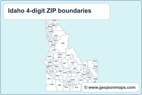 Preview of Idaho 4-digit ZIP boundaries map