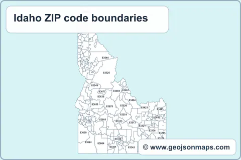 Preview of Idaho ZIP code boundaries map