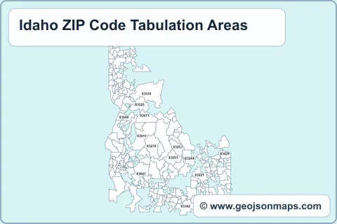 Preview of Idaho ZIP Code Tabulation Areas map