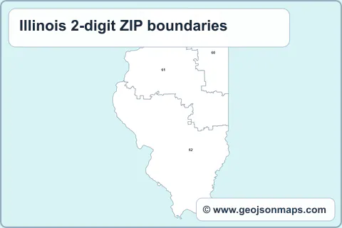 Preview of Illinois 2-digit ZIP boundaries map