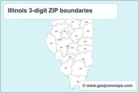 Preview of Illinois 3-digit ZIP boundaries map
