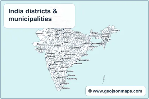 Preview of India districts & municipalities map