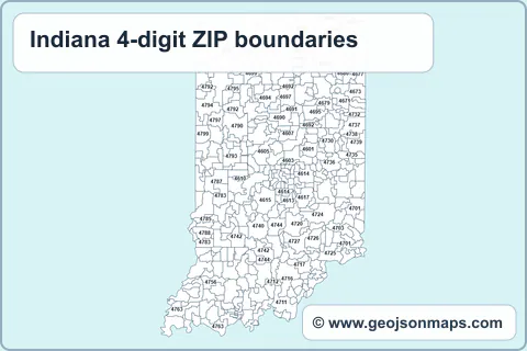 Preview of Indiana 4-digit ZIP boundaries map