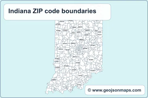 Preview of Indiana ZIP code boundaries map