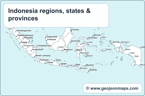 Preview of Indonesia regions, states & provinces map