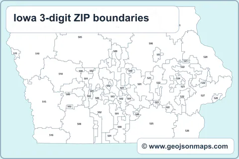 Preview of Iowa 3-digit ZIP boundaries map