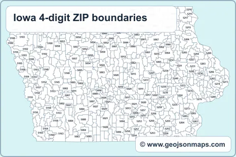 Preview of Iowa 4-digit ZIP boundaries map